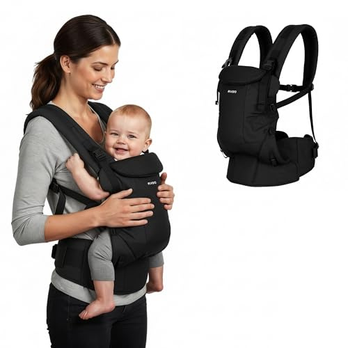 Polyester Baby Carrier- Adjustable Baby Carrier for Infants and Toddlers - Black