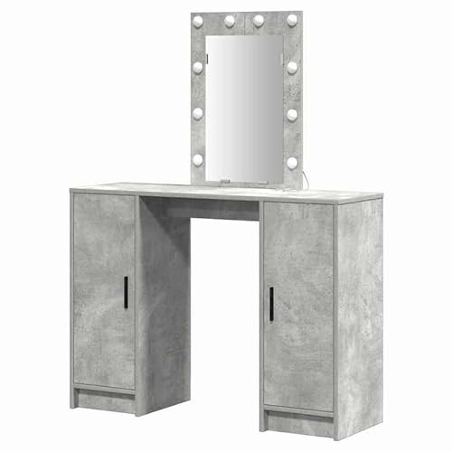 Eleganz Tocador con puerta gris claro 102 x 33 x 135 cm – muebles de dormitorio de madera, ahorra espacio y elegante para espacios pequeños