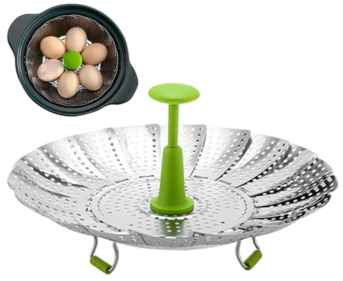 Dampfkorb für Topf | Faltbarer Edelstahlkocher – Lebensmittel-Dampfkorb mit einziehbarem Griff, für, Küche, Zuhause, Kochen, Lebensmittel, Reis, Brötchen