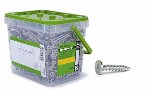 ESSVE ESSDRIVE Lot de 200 vis à bois, en acier inoxydable A4, Torx à tête fraisée, 4 x 40 mm, inoxydables, pour l'extérieur et la construction en bois, haute résistance à la corrosion