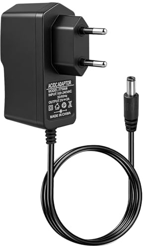 Mowpiny Cargador 5V 2A Universal, Fuente de Alimentación 5V 2A AC/DC Adaptador 100-240V 50/60Hz con Conector 5,5mm x 2,1mm, Adaptador de Corriente 10W para LED CCTV Router Monitores Proyector