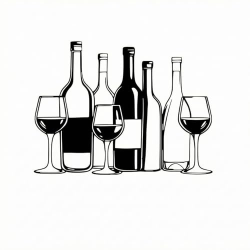 rockible Décoration Murale Métallique Silhouette Bouteilles et Verres à Vin | Décoration Murale Style Campagnard Américain, Silhouette Découpée, pour Salon, Salle à Manger et Aménagement de Bar