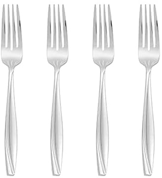 Oneida Camlynn Everyday Flatware Salad Forks, 0.20 LB, Metallic | mirror finish, dishwasher safe | cutlery set for kitchen and dining, utensil set, wedding silverware, heavy duty