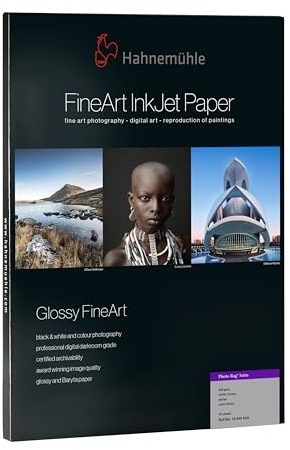 Hahnemühle 10641659 Digital FineArt Photo Rag Satin Papier, 310 g/m², DIN A4, 210 x 297 mm, weiß