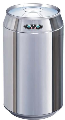 Poubelle de cuisine automatique 30L CAN en acier INOX forme canette avec seau