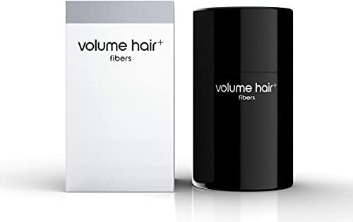 VOLUME HAIR+® Fibers SCHWARZ - zur Haarverdichtung für Frauen & Männer 12g - Streuhaar | Schütthaar | Haarfaser für tollen Echthaar Haareffekt - Haar Puder Applikator