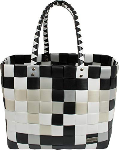 normani Einkaufstasche geflochten mit Henkeln - Tragetasche extra robust Farbe Classic/Stone