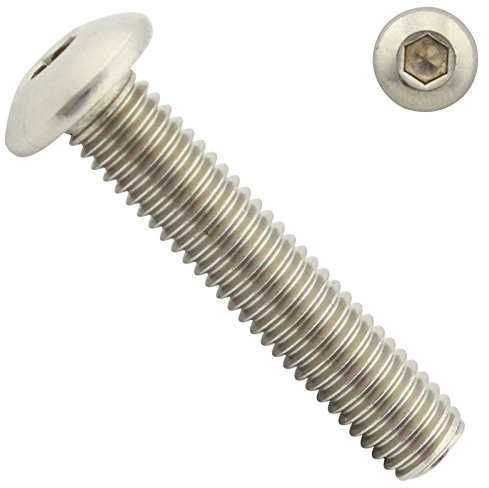 Linsenkopfschrauben mit Innensechskant (ISK) - M6x30 - (25 Stück) - ISO 7380-1 - rostfreier Edelstahl A2 V2A - Vollgewinde - Flachkopfschrauben - SC7380-1