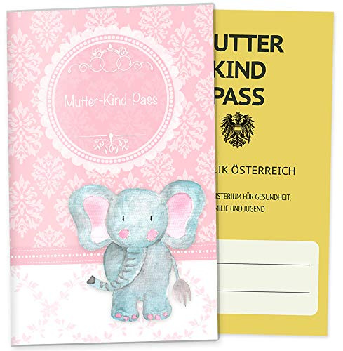 OLGS Mutter-Kind-Passhülle 3-teilig Österreich personalisiert rosa Little Lady | Baby Schwanger Geschenkidee Mukipasshülle | Schutzhülle (MuKi-Pass Österreich mit Namen, ohne Motiv)
