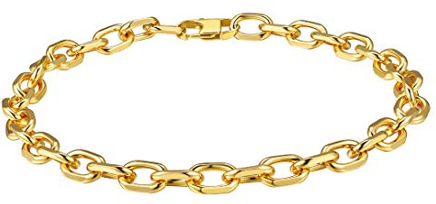 ChainsHouse Collier Choker Ras de Cou Femme Chaîne Chunky, Collier Maille Grosse Chaîne Plaqué Or 18K, Bijoux Cadeau Fête