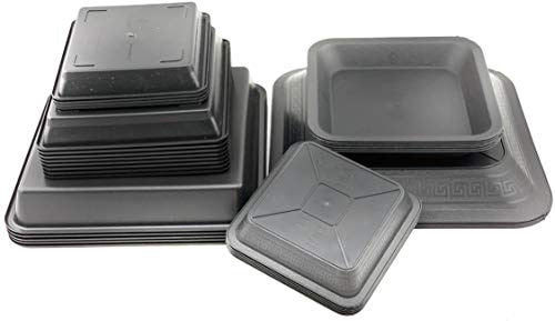 IVORYS-GARDEN 15-STK Viereckiger Profi-Topf-Untersetzer Außen-Maß 18x18-cm Höhe 3-cm & Innenmaß 15,5x15,5cm PP Kunststoff Pflanz-Schale Vier-Kant 4-Kant für 5-7-L und Kleiner