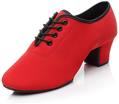 JUODVMP Zapatos De Baile Latino Zapatos De Práctica para Mujer Zapatos De Profesor De Baile Zapatos De Entrenamiento De Baile De Salón Tacón bajo 3 cm Suela de Goma, Modelo 701, 40 EU