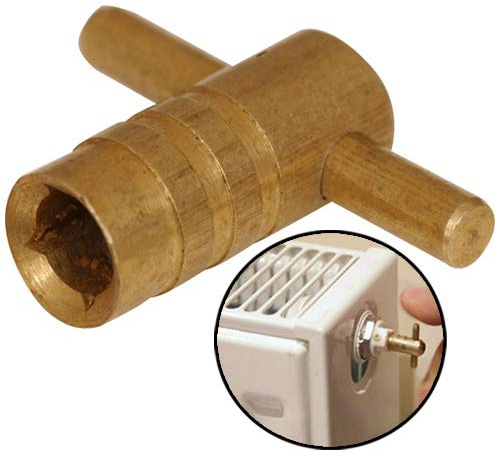 Radiator Plumbing Bleed Bleeding Key Keys Solid Brass/Alloy for Venting Air Valve (3, Solid Brass (K02))