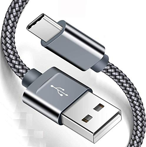 NWNK13 USB C Cable Type C Fast Charging Cable for For Google Pixel 5 Pixel 4 / 4A / 4a 5G / 4XL Nylon Braided Android Phone Charger Lead Wire Sync Cord for Pixel 3 / 3A / 3XL (Silver, 1m)