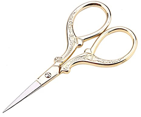 Yosoo Health Gear Nähschere Gold Hochwertige Antike Europäische Gemusterte Präzisionsschere Aus Edelstahl Für Stickerei, Haushalt, Schneider, Diy Handwerk, Ideal Präzise Textilarbeit Und