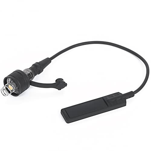 NOBUHIRO Remote Pressure Switch, Tactical Light Switch for WADSN M300/M600 Series Flashlight, with Replacement Rear Tail Cap, Light-Weight Long Switch Button, Black