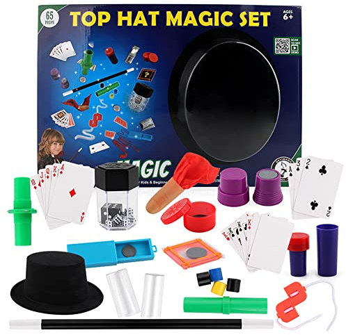Kinder Zauberkasten Magic Zauberhut, Neuheit Magie Requisiten Zauber Tricks Geburtstag Magier Junge Mädchen, Zauberkasten für Kinder ab 6+ Jahre und Einsteiger