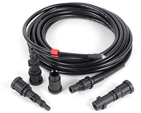 XPOtool Manguera de limpieza de tuberías 15m con 4 adaptadores 160bar limpiadoras de alta presión