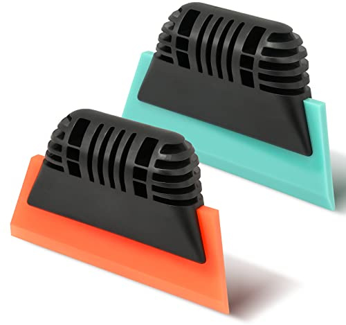 EHDIS Window Tint Tool 5-inch Rubber Window Squeegee 2PCS Non-Slip Handy Tint Squeegee for Window Tinting,Vinyl WrapApplicator Household Shower,Mirror,Glass Window Cleaning Water Wiper Turbo Scraper