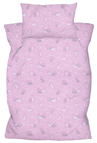 Amilian Kinderbettwäsche Kinder Bettwäsche Babybettwäsche für Baby Bettbezug 100 x 135 cm, Kopfkissenbezug 40 x 60 cm, 2-teilig, 100% Baumwolle, mit Hotelverschluß