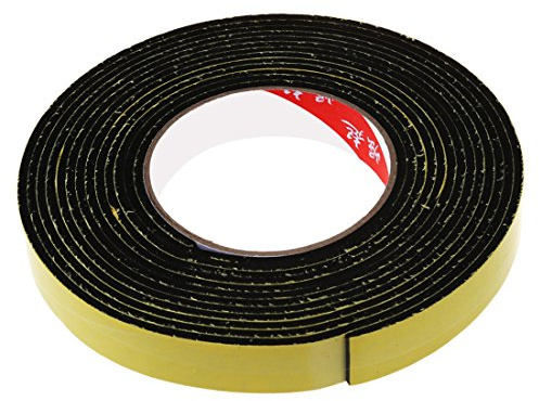 5m Black Single Sided Adhesive Foam Tape Closed Cell 20mm Wide x 3mm Thick