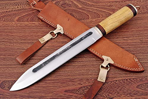 Wikinger messer mit Leder/Messing Scheide handgeschmiedetl MAQ1707 1095 Stah