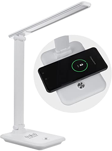 Maclean MCE616 Dimmable LED Desk Lamp Desk Lamp 9W with Induction Qi Charger Adjustable Ligth Temperature Black