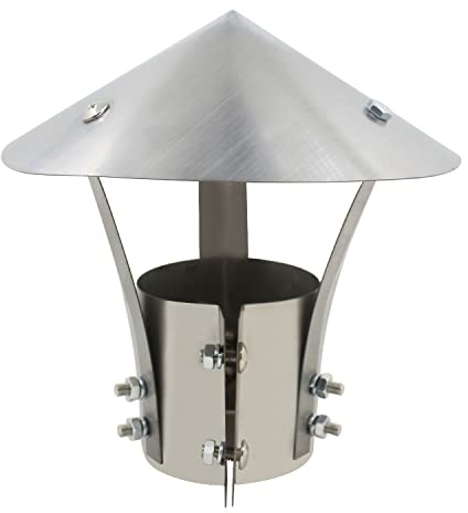 Sombrero chimenea estufa pellets sombrerete antilluvia caperuza salida humos conducto terminal tubo chimenea barbacoa (190mm Diámetro interior)