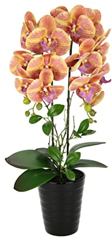 Künstliche Orchidee 58cm im Topf Kunstorchidee Blume Kunstblumen Kunst Orchidee Kunstorchidee Phalaenopsis Kunstpflanze wie echt Hochzeit Deko Seidenblume Real Touch Blüte Tischgesteck Seidenblume