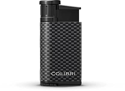 Colibri Evo Sturmfeuerzeug - Windbeständig - Extragroße Einstellrad - Jet Feuerzeug Mit Einzel Jetflamme - Kohlefaseroptik - Gas Nachfüllbar (Nicht Im Lieferumfang Enthalten) - Elegante Geschenkbox