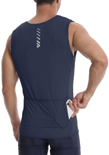 Lo.gas Rennrad Trikot Herren Ärmellos Radtrikot – Angenehm kühlend leicht Tanktop Fahrradtrikot mit Taschen für Radsport und Training