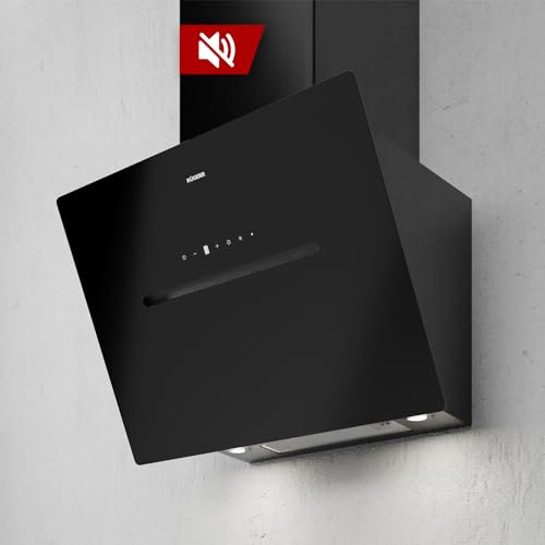 RADIALITIC KÜGERR patentierte Leisetechnologie | D8S60UP1G | 60cm leise Wand-Dunstabzugshaube | ab 35 dB - bis 765 m³/h | Abluft - Umluft | 2 Jahre Garantie | Glas | LED