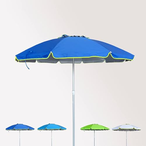 Ombrellone Mare Spiaggia 240 cm Alluminio Antivento Protezione UV Roma - Blu