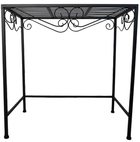 Blumenhocker Pflanzen Ständer Beistelltisch Metall schwarz rechteckig (52 x 52 x 32 cm)