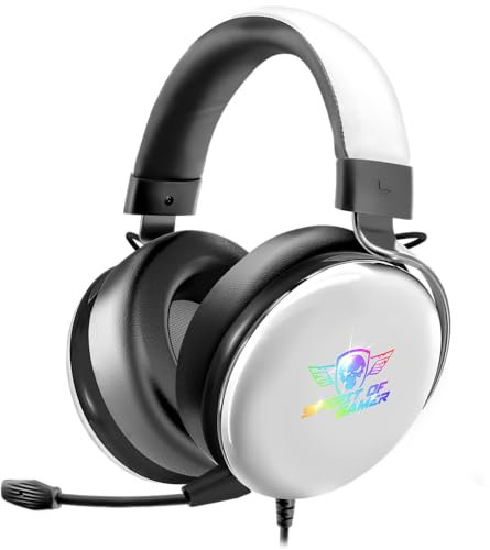 Spirit Of Gamer – XPERT H700 - Casque Gaming USB PC Son 7.1 Virtual Surround - LED RGB - Blanc - Micro à Reduction de Bruit- Structure Aluminium – Compatible PS5 / Xbox X / PS4 / Xbox One