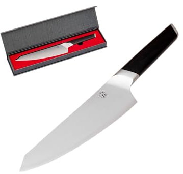 BABOSSA® Original Chefmesser | Profi Chef Messer mit Ebenholzgriff | Klingenlänge 20,5cm | 3 lagiger Spezial-Messerstahl mit Kernstahl aus 440C Stahl | Ergonomischer Griff aus Ebenholz