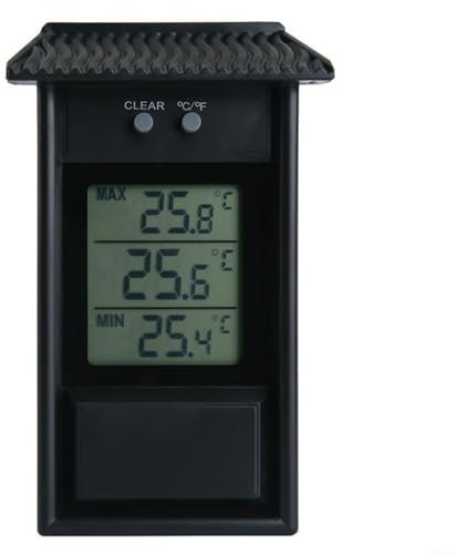 Digital Max Thermomètre de serre minimum pour l'intérieur et l'extérieur Indice d'étanchéité IP45 pour l'intérieur et l'extérieur