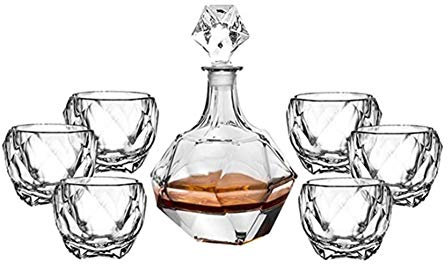 Estante para botellas Estante para vinos Soporte para copas de vino Decantador de whisky Decantador de whisky y juego de vasos Decantador de whisky de vidrio sin plomo Único elegante Perfectamente
