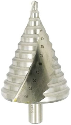 1 Stück Stufenbohrer for Metall, 6–60 mm HSS-Spiralrillen-Holz-Metall-Lochschneider, 13 mm Rundschaft-Kernbohrer