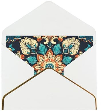 Dwrepo Vintage Mandala Blumen Grußkarten Blanko Notizkarten mit Umschlägen Happy Birthday Karten Dankeskarte Hochzeit Party Einladungskarten für alle Anlässe