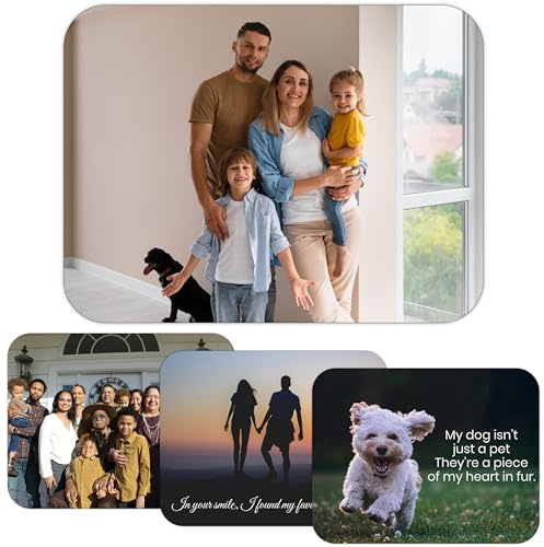 EKAM Personalised Mouse Mat, Customise with your Own Image and Text Mouse Mat Pad, Non-Slip Rubber Base Pad for PC Laptop Computer Gaming Room Home Office Fathers Day Teacher Present 240mm x 190mm