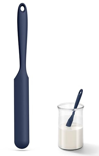 U-Taste Spatola silicone barattoli, resistente a 315°C, Blu notte | raschietto flessibile con manico lungo e sottile per raschiare salse, mescolare pasta madre, per piccoli contenitori