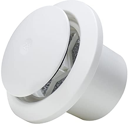 Chimney Tool Round Adjustable Air Vent Grill Cover Internal Ventilation Grille Built-in Filter Mesh and Silencer Cotton, Manually Press The Center Panel to Adjust