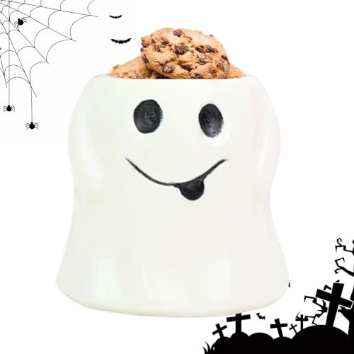 Planteur fantôme - Seau fantôme le plus mignon en céramique | Seaux fantômes Seaux de friandises d’Halloween | Planteur fantôme Halloween Fantôme | Présentoir de fougères à Air, Pot de fleur fantôme d
