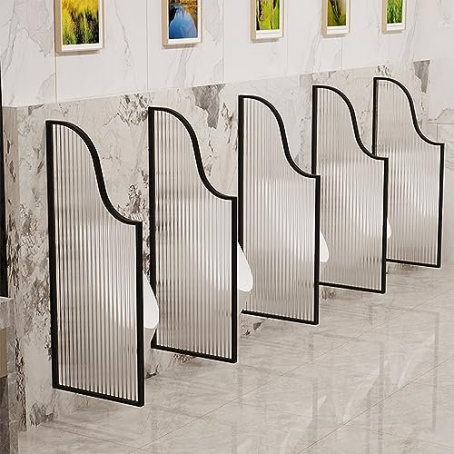 CHUNGLO Urinal-Trennwand, Toiletten-Urinal-Trennwand mit schwarzem oder goldenem Metallrahmen, Urinal-Trennwand aus gehärtetem Glas zum Schutz der Privatsphäre, durchscheinende Urinal-Tren