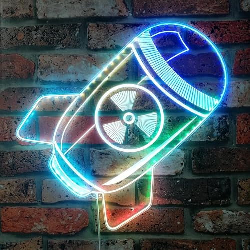 ADVPRO Señal LED RGB Dynamic Glam de Boy Nuclear Bomb Game - Forma de corte a borde - Decoración 3D inteligente - Señalización multicolor st06s44-fnd-i0302-c