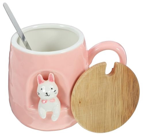 COSMEVIVI Keramik-kaffeetasse Milchbecher Frühstückstasse Teetasse Wasserbecher Haushalts-trinkbecher Saftbehälter Kaffeebecher Mit Bezauberndem Hasenmuster Robust Und Langlebig Für