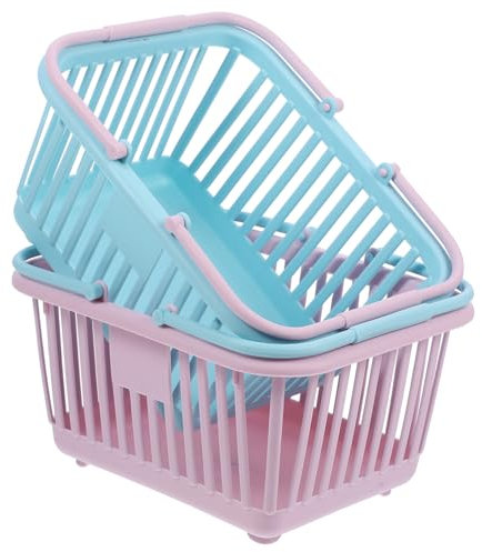 ifundom 2pcs Fruit Vegetable Basket Handheld Shopping Basket for Home Use for Storing Sundries and Groceries Design Suitable for Daily Organization