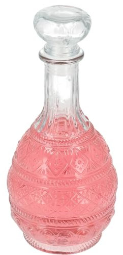 Decanter per vino in cristallo con coperchio, caraffa per liquori, 1 litro, scatola regalo di lusso per uomo/donna