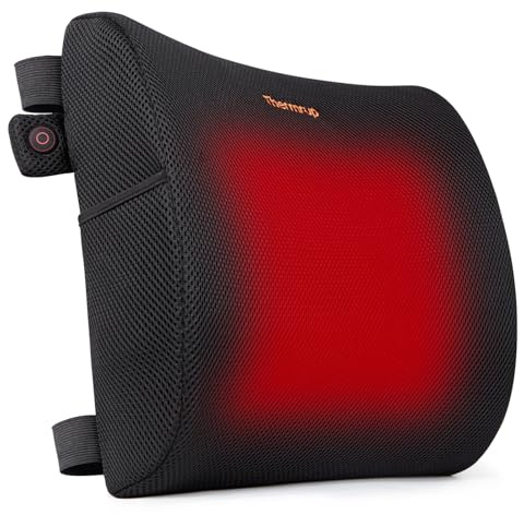Thermrup Ergonomisches Rückenkissen mit Ferninfrarot-Wärme 3-stufiger Temperaturregelung
